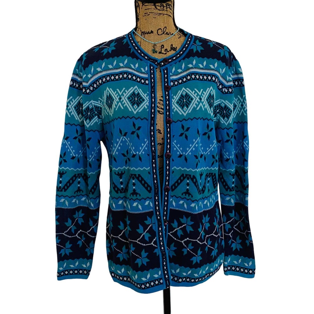 First Issue American Design 100% Cotton Aztec Geometric Tribal Cardigan Sweater